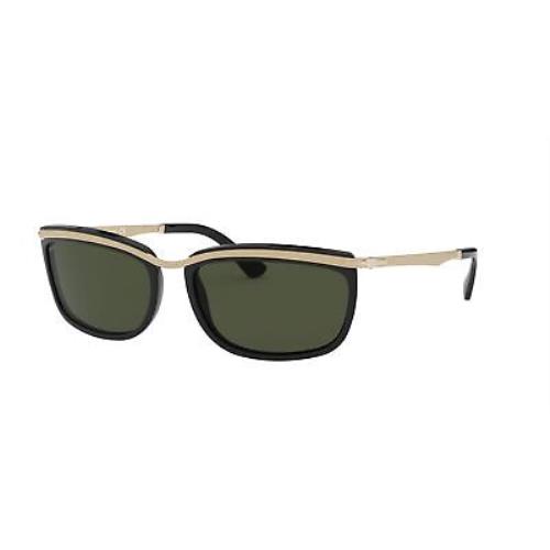 Persol PO3229S 95_31 Key West II Black Green Pillow 60 mm Men`s Sunglasses