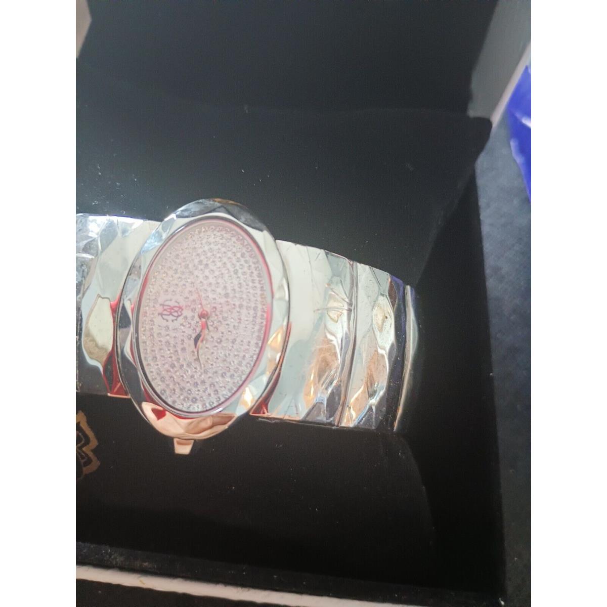 Roberto Cavalli Swarovski Faced Stainless Steel Woman`s Watch