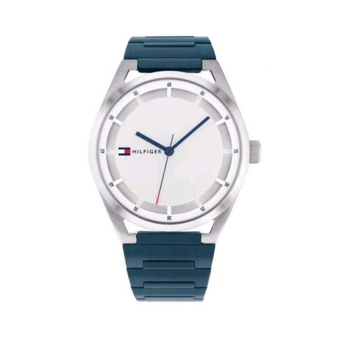 Tommy Hilfiger Stainless Steel Silver Dial Blue Steel Band 44 mm 1791768