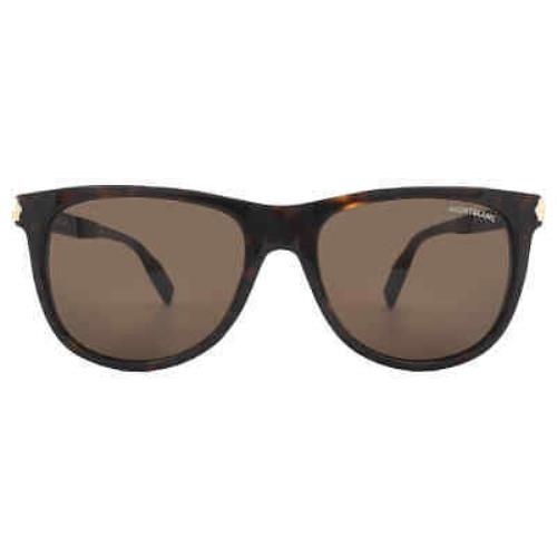 Montblanc Brown Square Men`s Sunglasses MB0031S 003 55 MB0031S 003 55