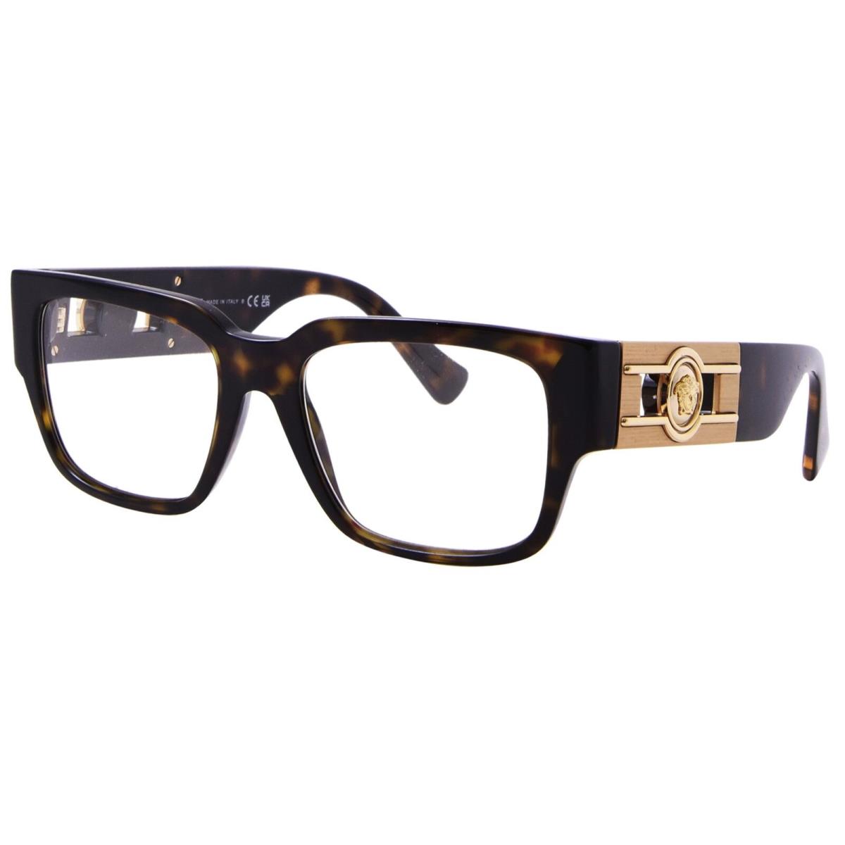 Versace VE3350 5436 Eyeglasses Men`s Grey Transparent Full Rim Square Shape 55mm