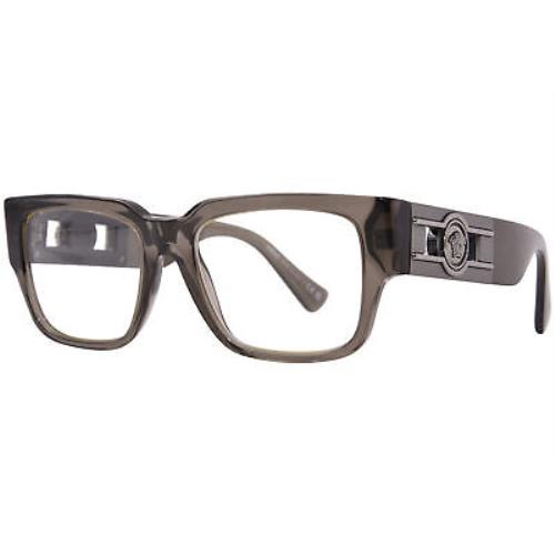 Versace VE3350 5436 Eyeglasses Men`s Grey Transparent Full Rim Square Shape 53mm