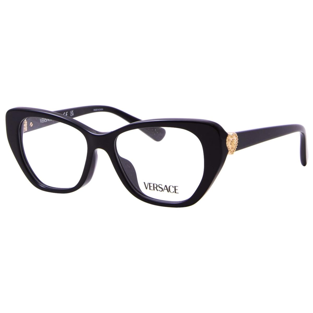 Versace VK3005U GB1 Eyeglasses Youth Kids Girl`s Black Full Rim Cat Eye 47mm