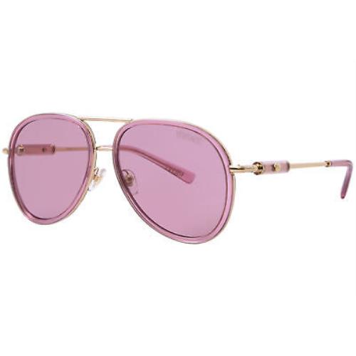 Versace VE2260 100284 Sunglasses Pink Transparent/pink Pilot 60mm