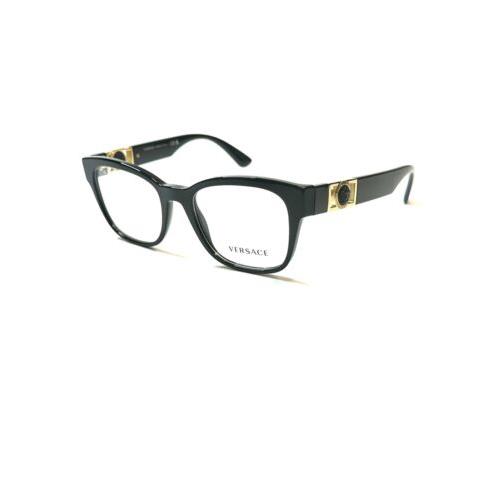 Versace Mod 3314 GB1 Black Eyeglasses 54-20 145 Made IN Italy