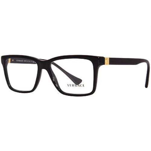 Versace VE3328 GB1 Eyeglasses Frame Men`s Black Full Rim Rectangle Shape 56mm