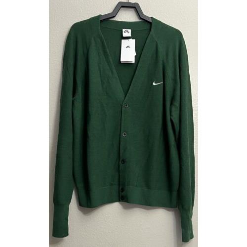 Nike SB Skate Cardigan Sweater Gorge Green Unisex Size Large DQ6306 341 L