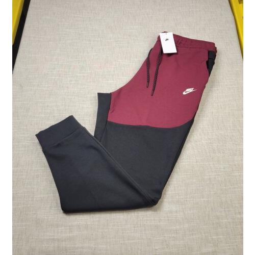 Nike Tech Fleece Jogger Pants 2XL Tall Mens Black Burgundy White Slim Fit Taper