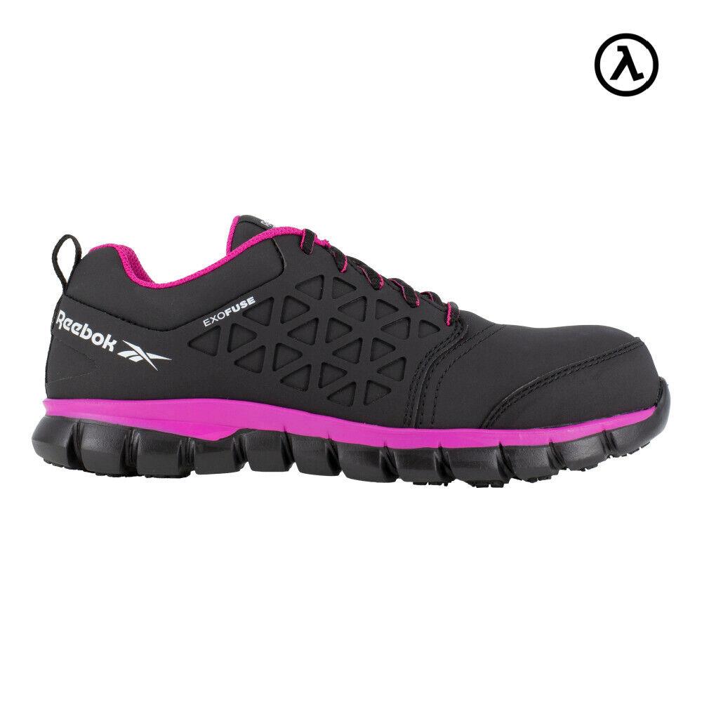 Reebok Sublite Cushion Work Women`s Athletic Shoe Black/pink Boots RB491 7