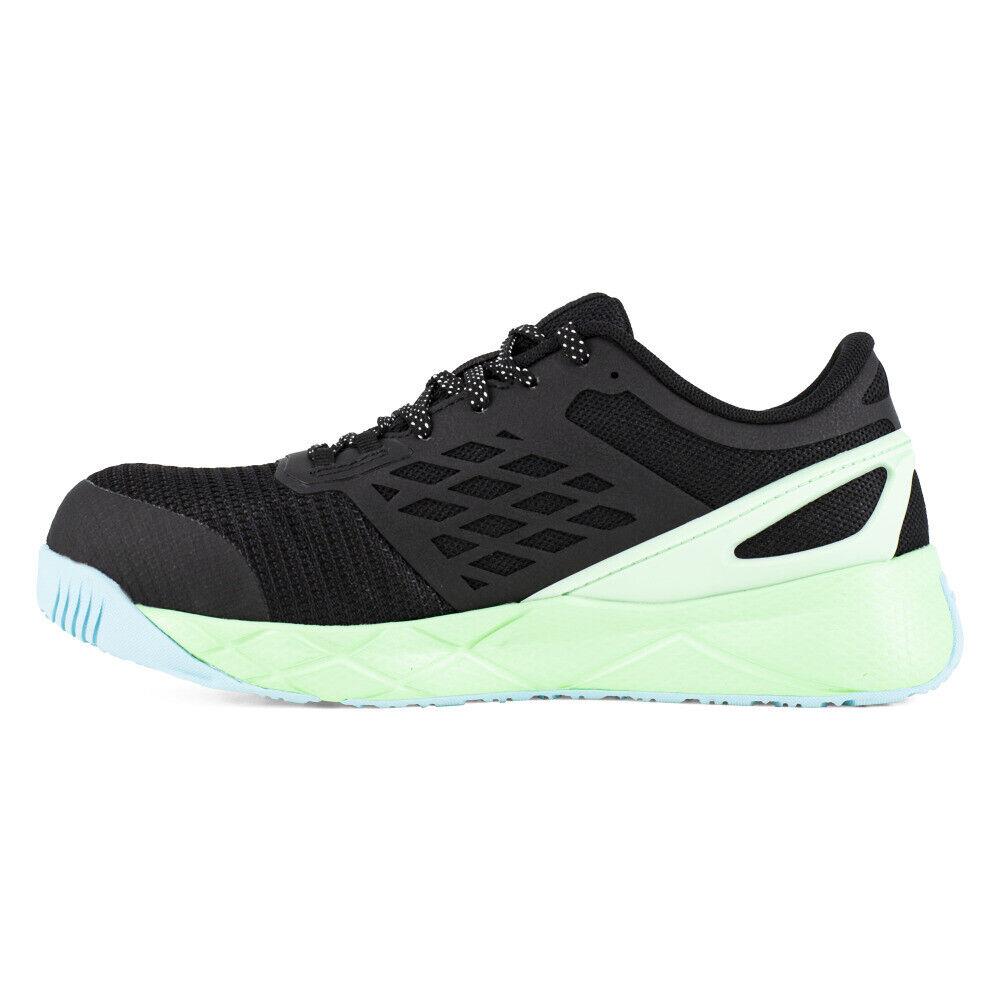 Reebok Nanoflex TR Work Women`s Athletic Shoe Black/seafoam Green Boots RB365 - Black, Seafoam Green, and White