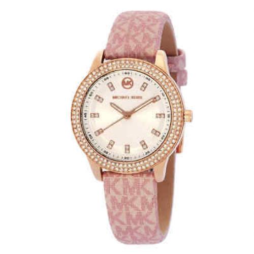 Michael Kors Tibby Quartz Crystal Silver Dial Ladies Watch and Bracelet Set