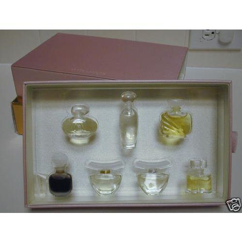 Estee Lauder 8 pc Pure Perfume Gift Set Dazzling Silver Gold Beautiful Youth Dew