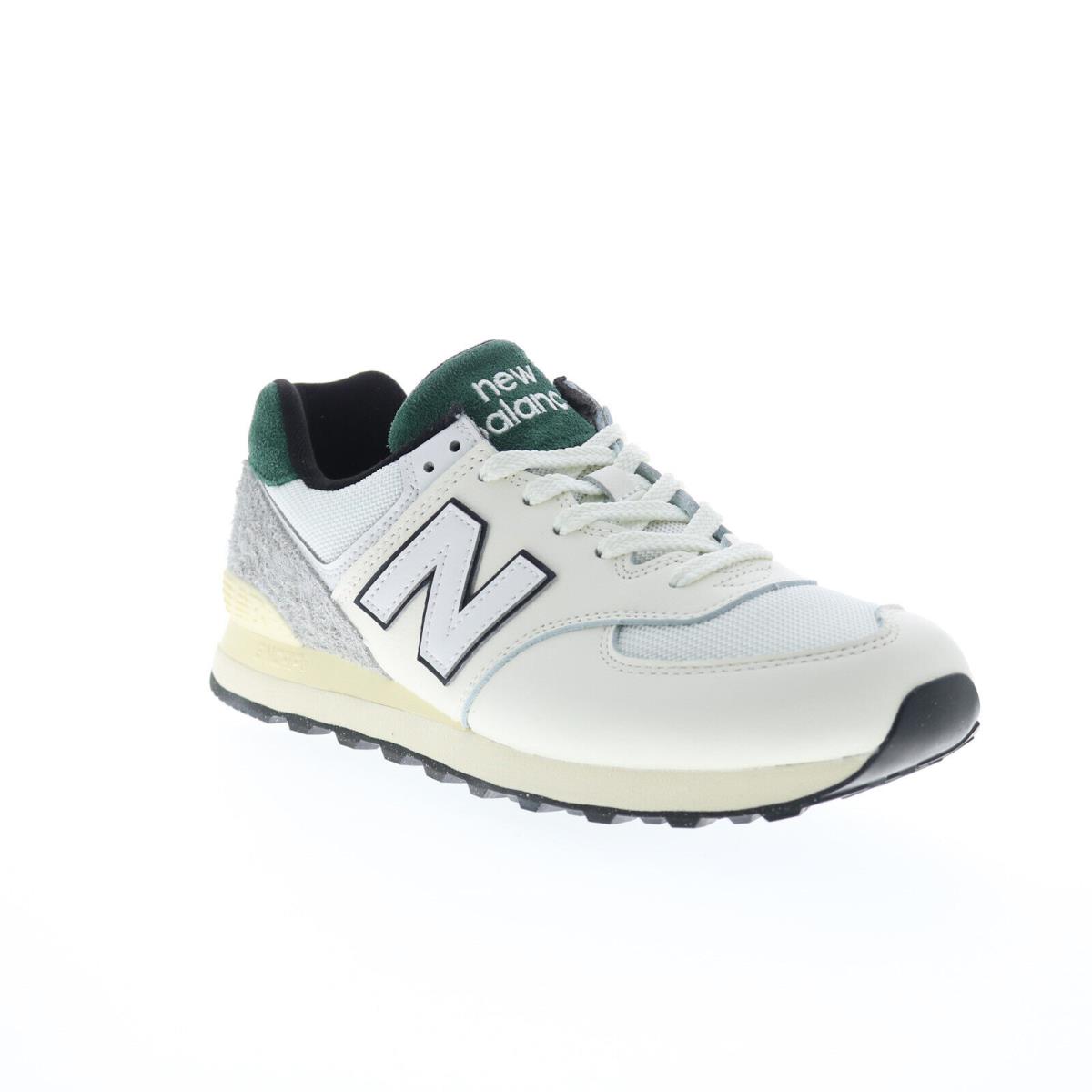 New Balance 574 U574VX2 Mens White Leather Lace Up Lifestyle Sneakers Shoes - White