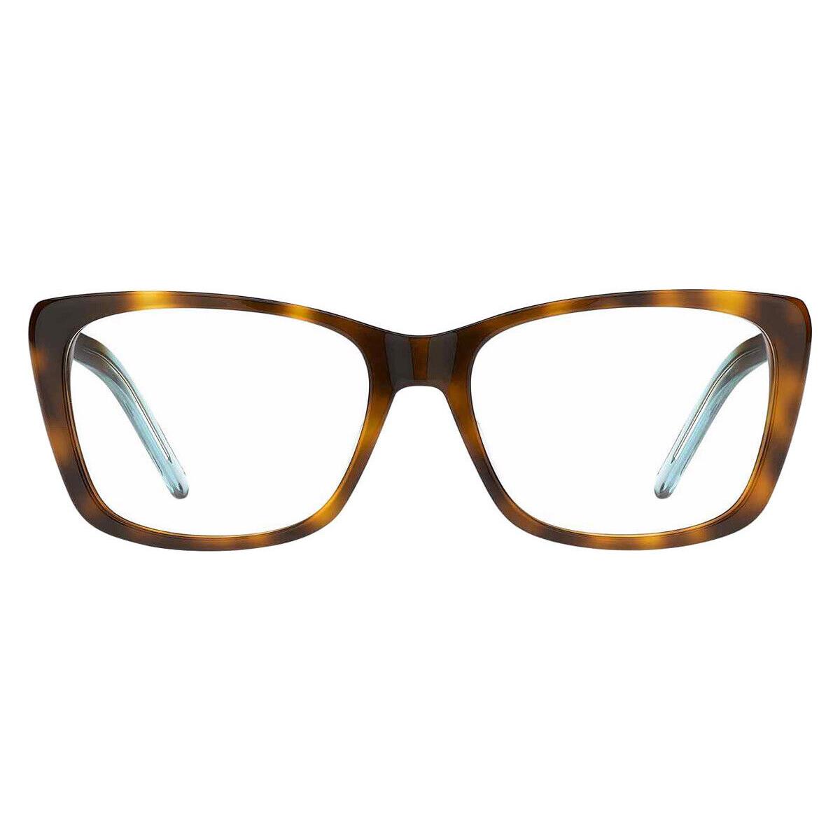 Marc Jacobs 598 Eyeglasses Women Havana Azure Rectangle 54mm - Frame: Havana Azure, Lens: Demo