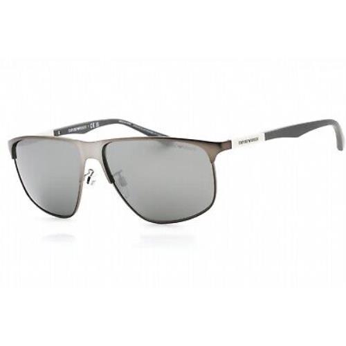 Emporio Armani 0EA2094 30036G Sunglasses Matte Gunmetal Frame Mirror Silver