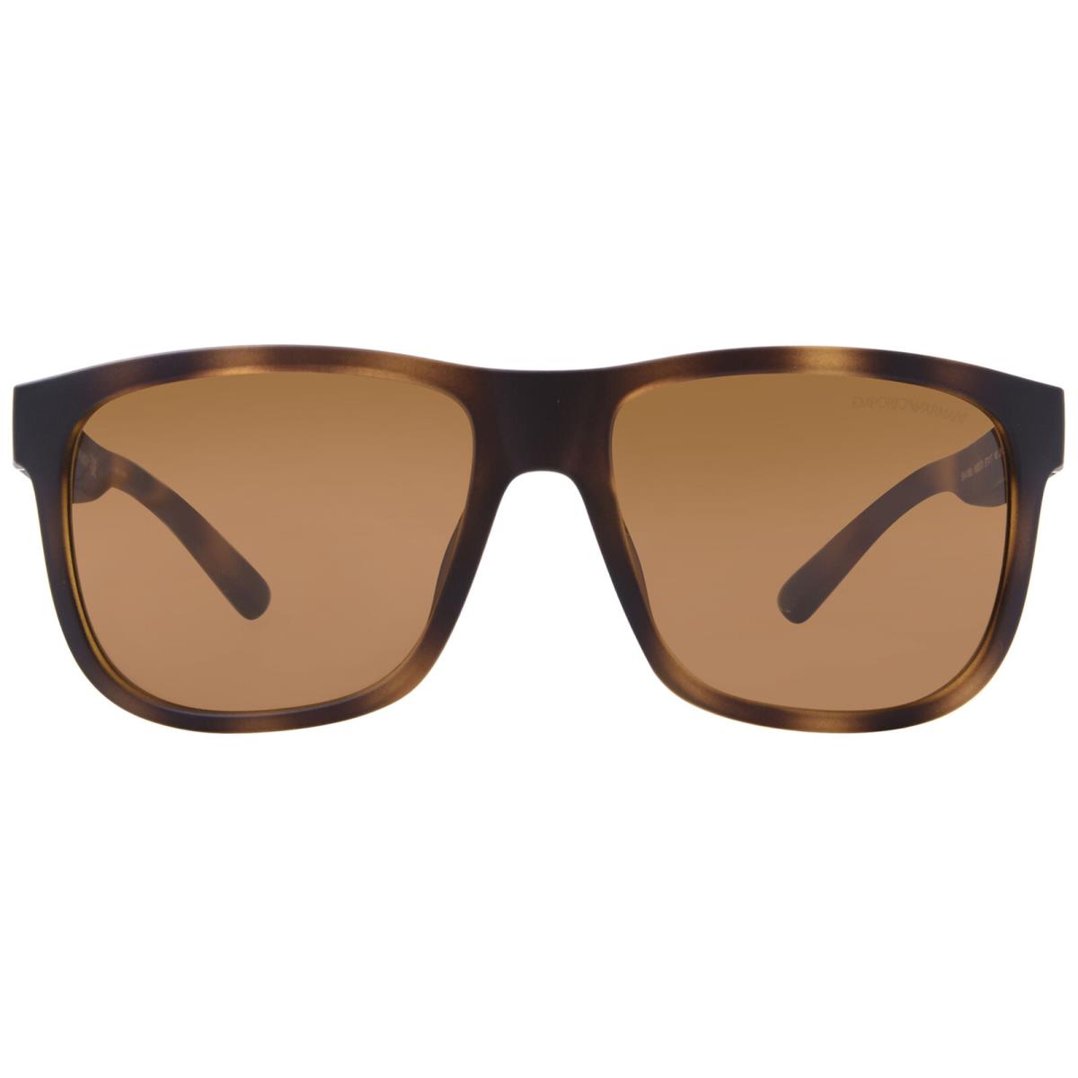 Emporio Armani EA4182U 500273 Sunglasses Men`s Matte Havana/dark Brown 57mm