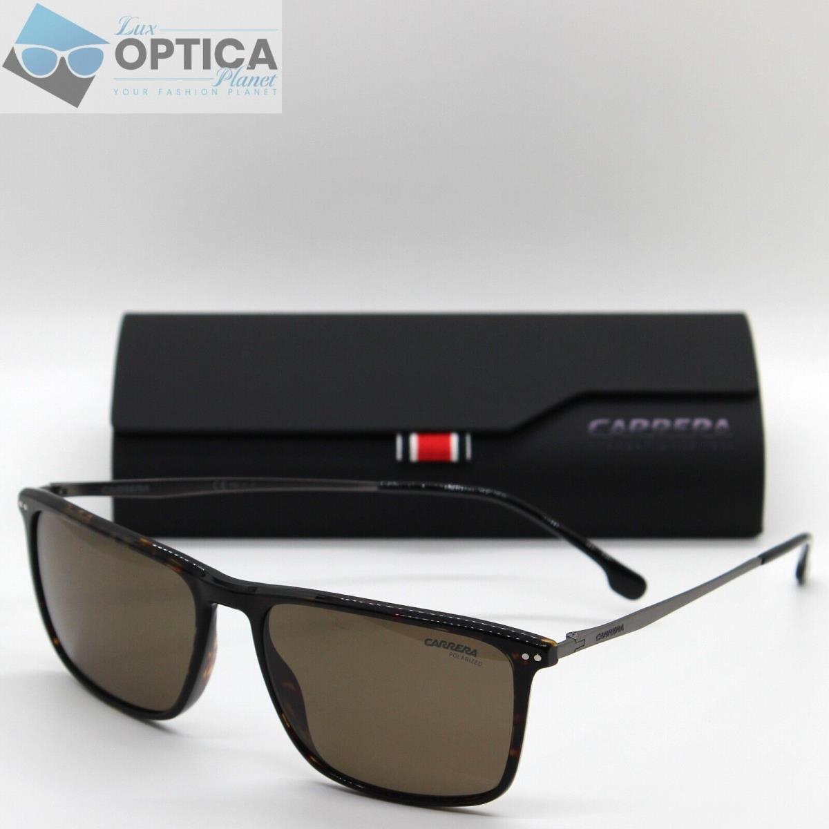 Carrera 8049/S 086 Men`s Dark Havana Metal Frame Brown Lenses Sunglasses 58mm