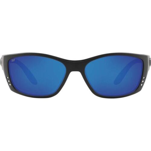 Costa Del Mar Men`s Fisch Rectangular Sunglasses Blackout/Grey Blue Mirrored Polarized-580p