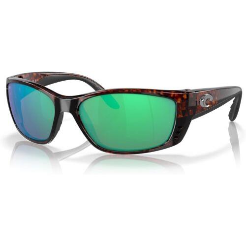 Costa Del Mar Men`s Fisch Rectangular Sunglasses Tortoise/Copper Green Mirrored Polarized-580g