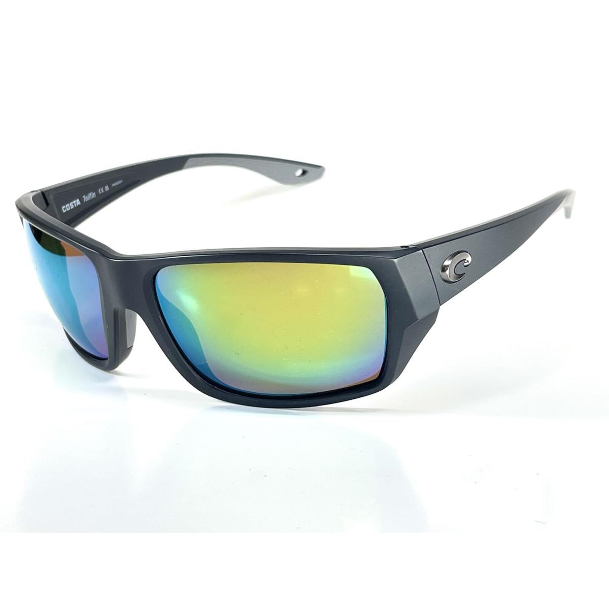 Costa Del Mar Tailfin Matte Black Frame 580P Green Mirror Plastic Lens