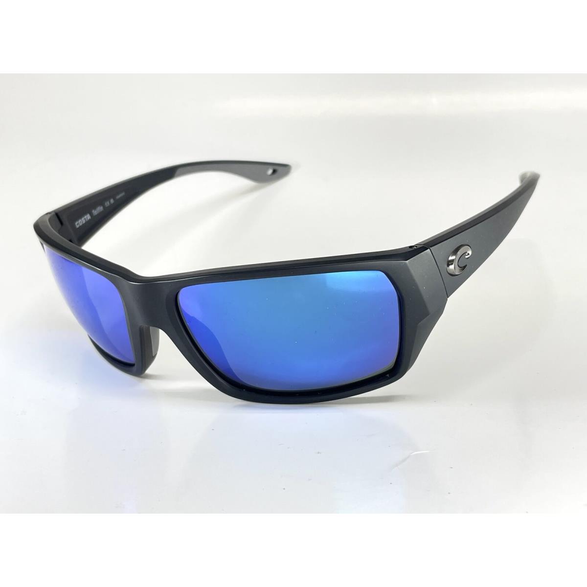 Costa Del Mar Tailfin Matte Black Frame 580 Blue Mirror Glass Lens Small (57-17)