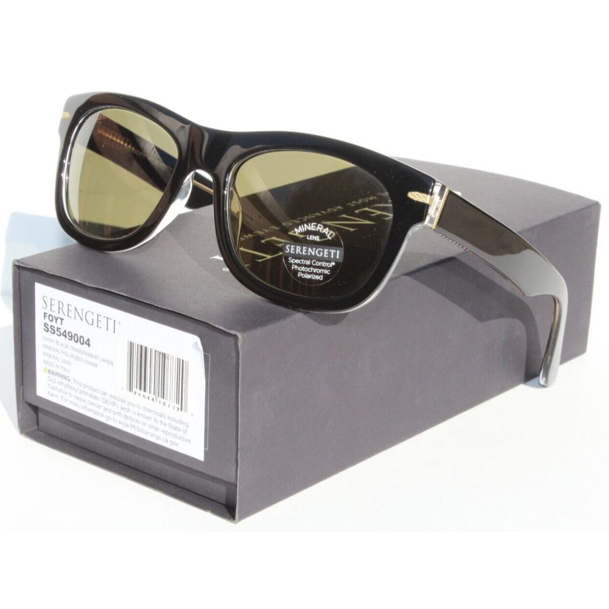 Serengeti Foyt Polarized Sunglasses Shiny Black/555nm Mineral SS549004 Italy