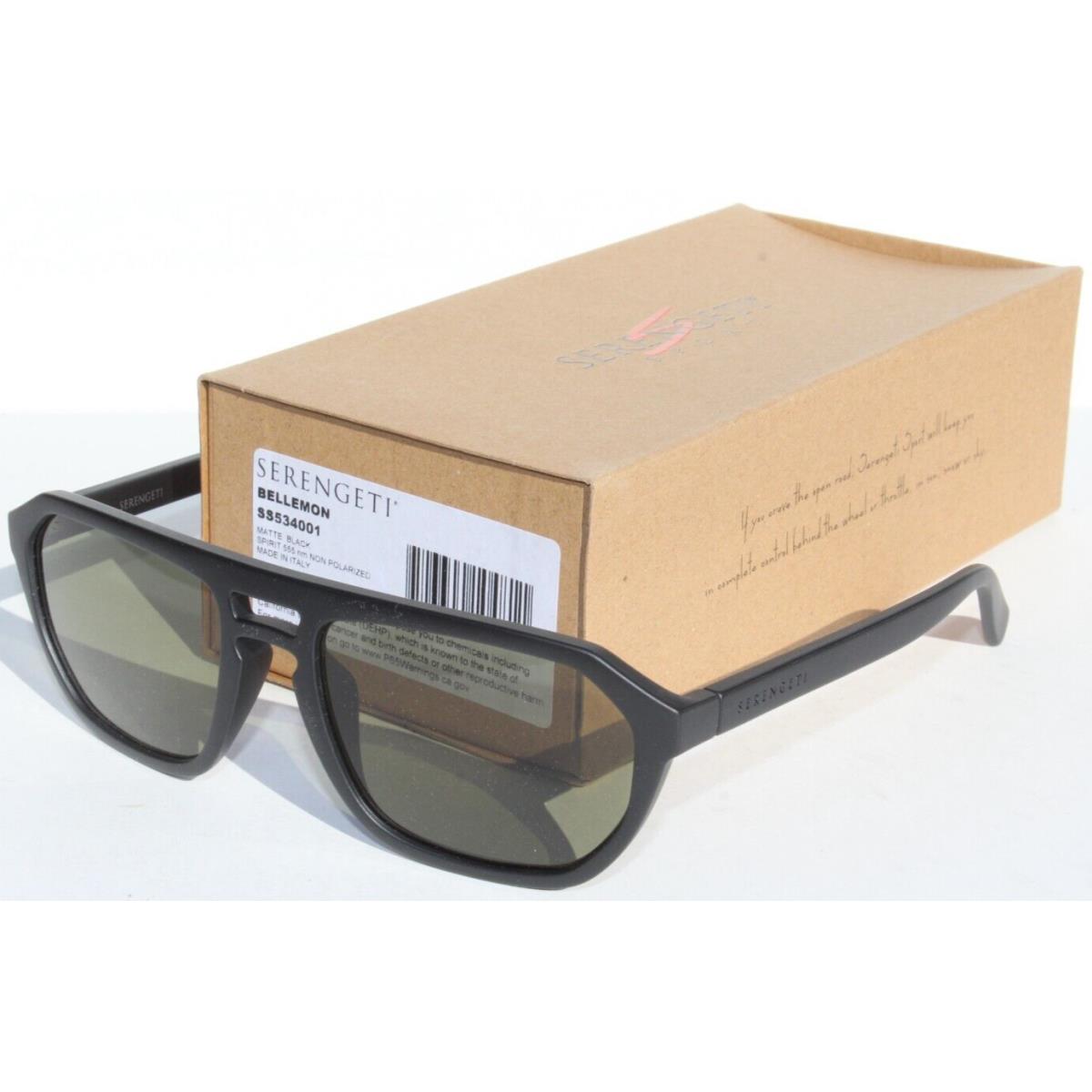 Serengeti Bellemon Sunglasses Matte Black/spirit 555nm SS534001 Italy