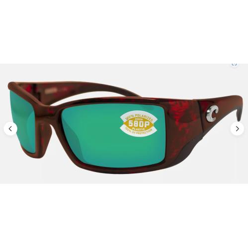 Costa Del Mar Blackfin Tortoise Green Mirror 580P Polarized Lens BL10OGMP