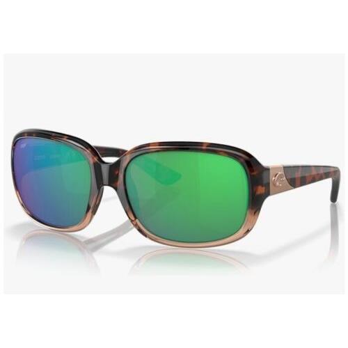 Costa Del Mar Women`s Gannet Polarized Rectangular Sunglasses Shiny Tortoise