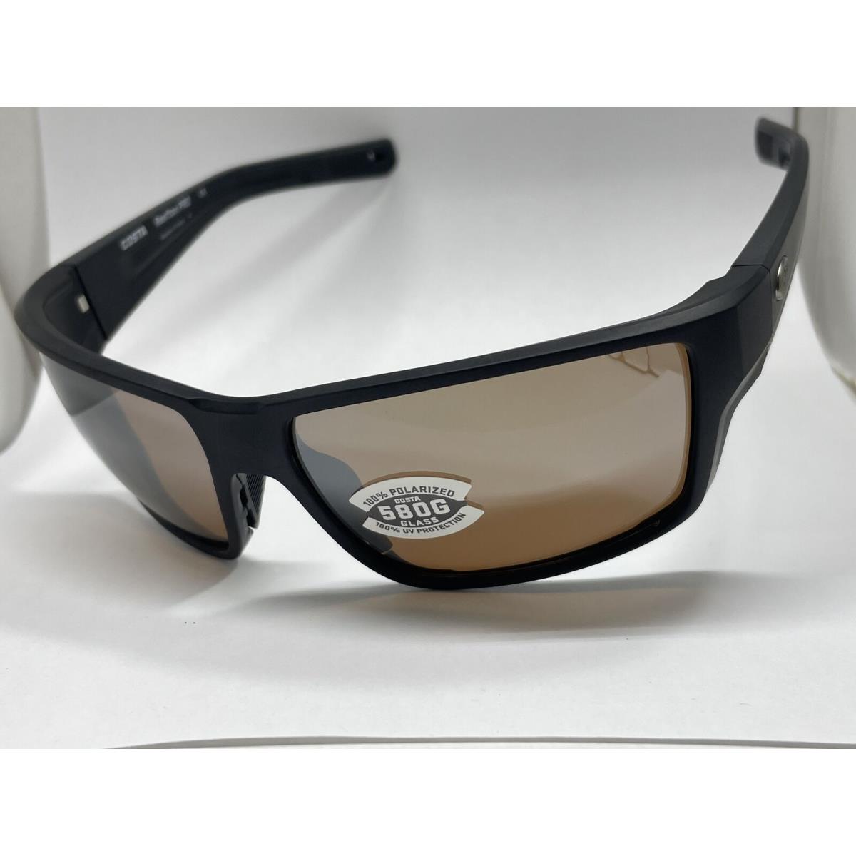 Costa Del Mar Reefton Pro Sunglasses Black Copper Silver Mirror 580 Glass Lens