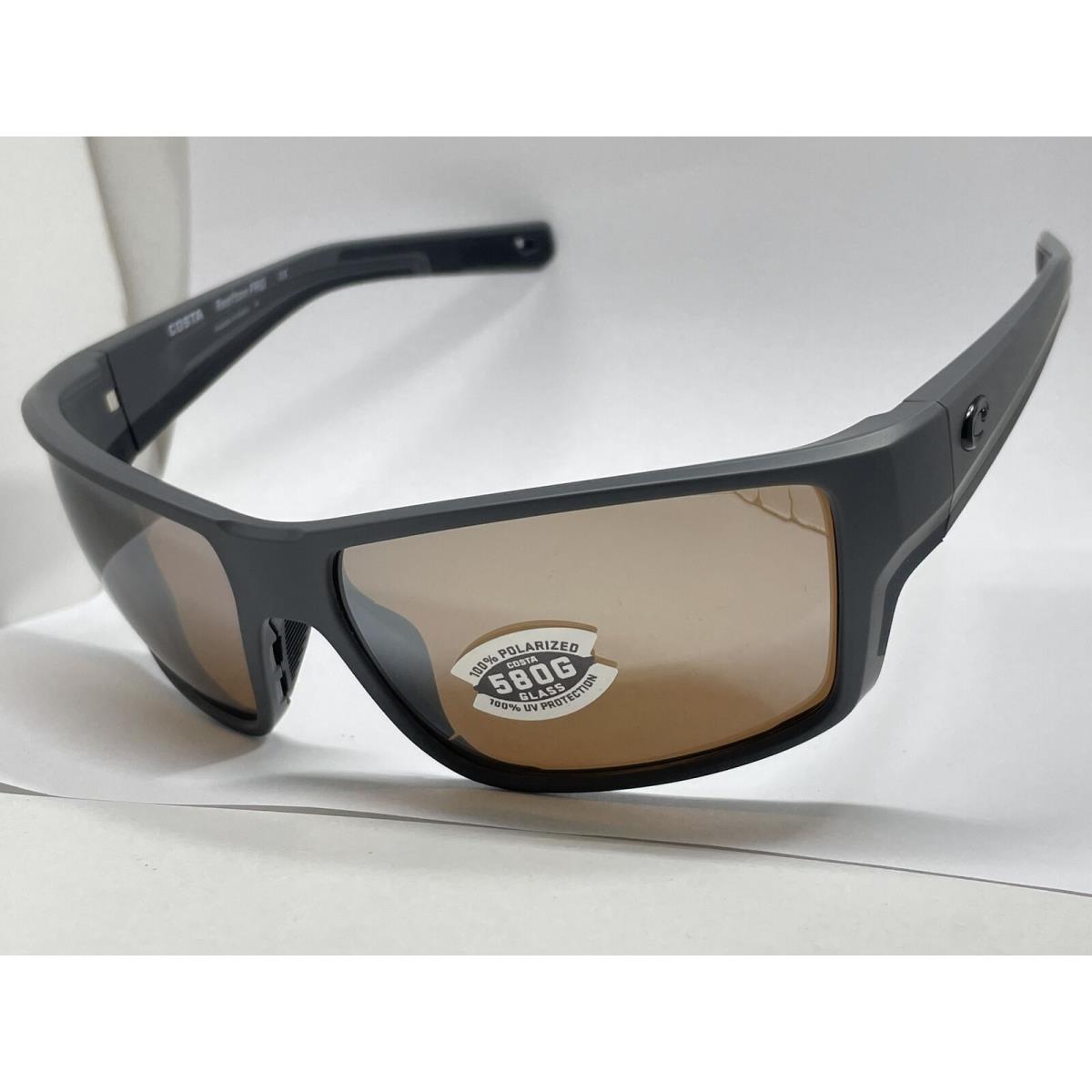 Costa Del Mar Reefton Pro Gray Sunglasses Copper Silver Mirror 580G Glass Lens