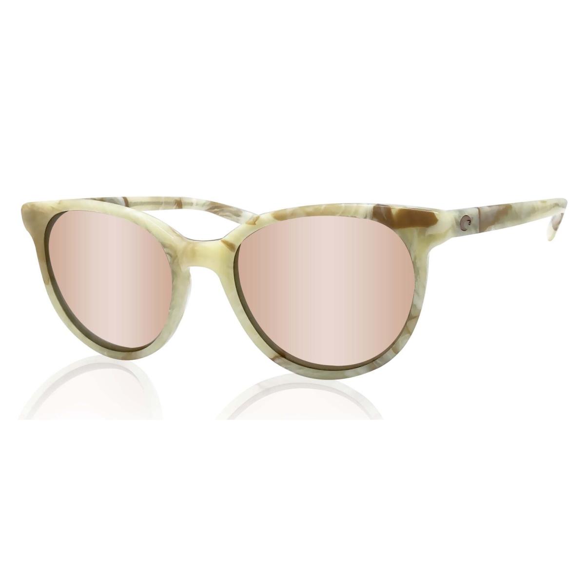 Costa Del Mar Sunglasses Isla Seashell Copper Silver Mirror 580 Glass Lens