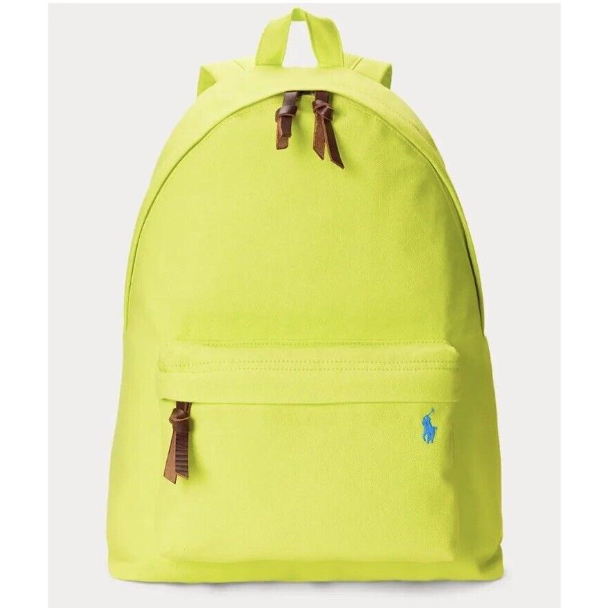 Polo Ralph Lauren Canvas Backpack Rare Hi-lite Yellow-fin School Adult Bookbag