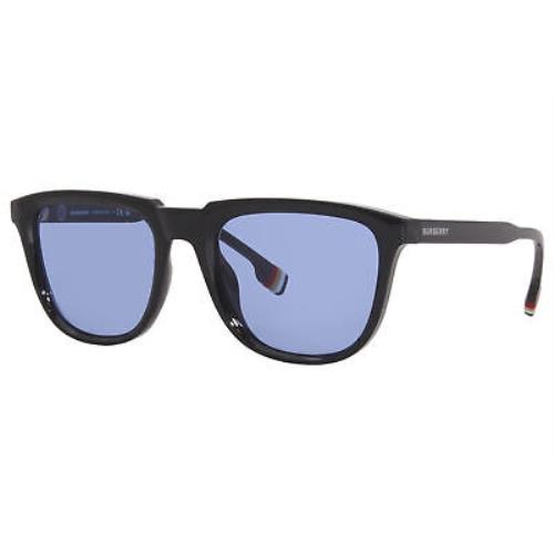 Burberry George BE4381U 300172 Sunglasses Men`s Black/light Blue 54mm