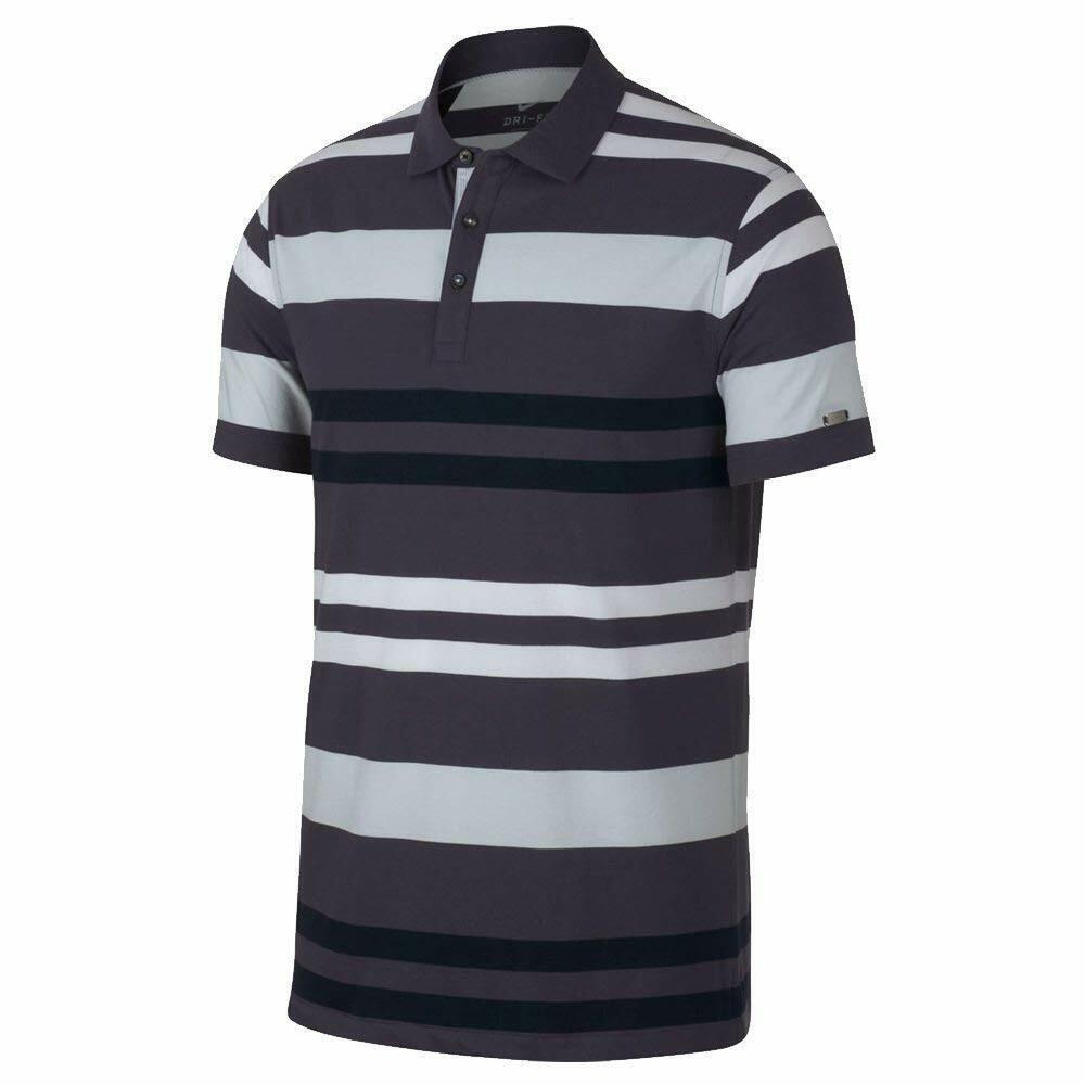 Nike Dry Player YT Stripe Mens Fashion Golf Shirt Gridiron Stripe Small