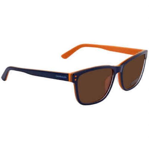 Calvin Klein Brown Square Men`s Sunglasses CK18508S 414 57 CK18508S 414 57