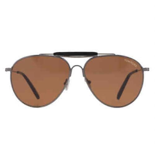 Tom Ford Raphael Vintage Brown Pilot Men`s Sunglasses FT0995 08E 59