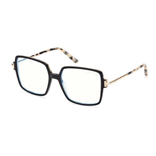 Tom Ford FT5915 005 Black/monocolor/clear Square Women`s Eyeglasses