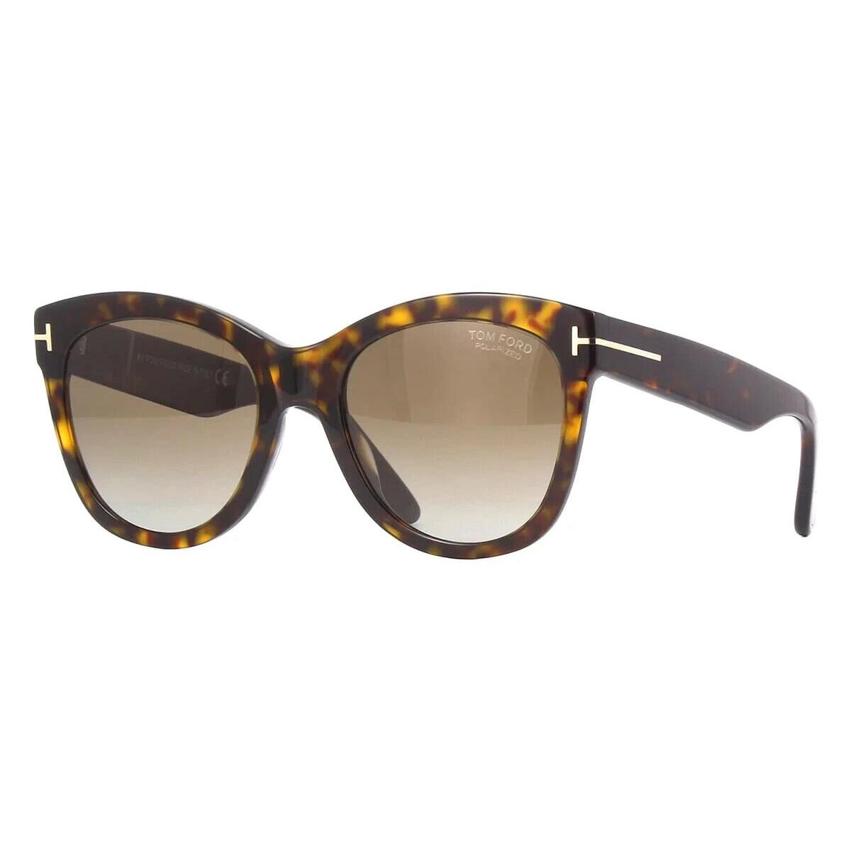 Tom Ford FT TFTF870 52H Cat Eye Havana Polarized Sunglasses