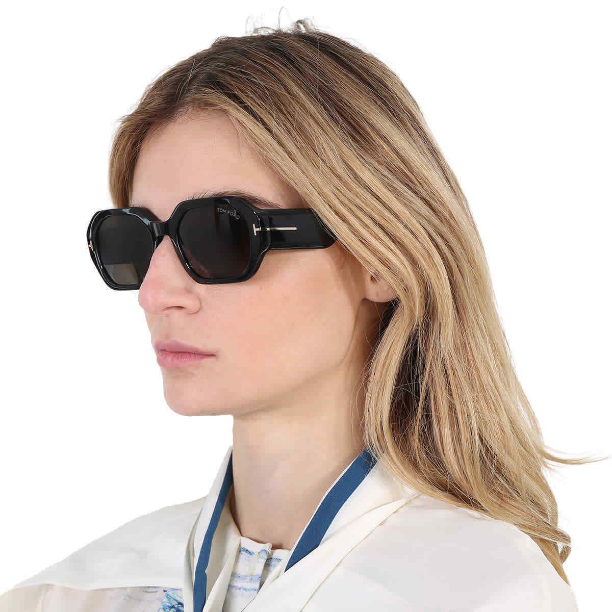 Tom Ford Veronique Smoke Geometric Ladies Sunglasses FT0917 01A 55