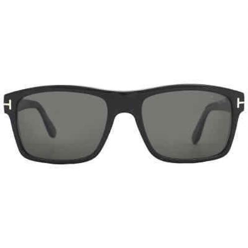 Tom Ford August Polarized Smoke Rectangular Men`s Sunglasses FT0678 01D 58
