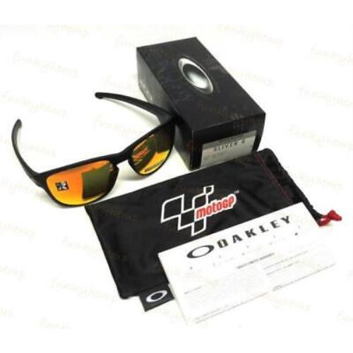 Oakley Sliver R Round Moto GP Sunglasses Matte Black/prizm Ruby OO9342-1557 - Frame: Black, Lens: Red