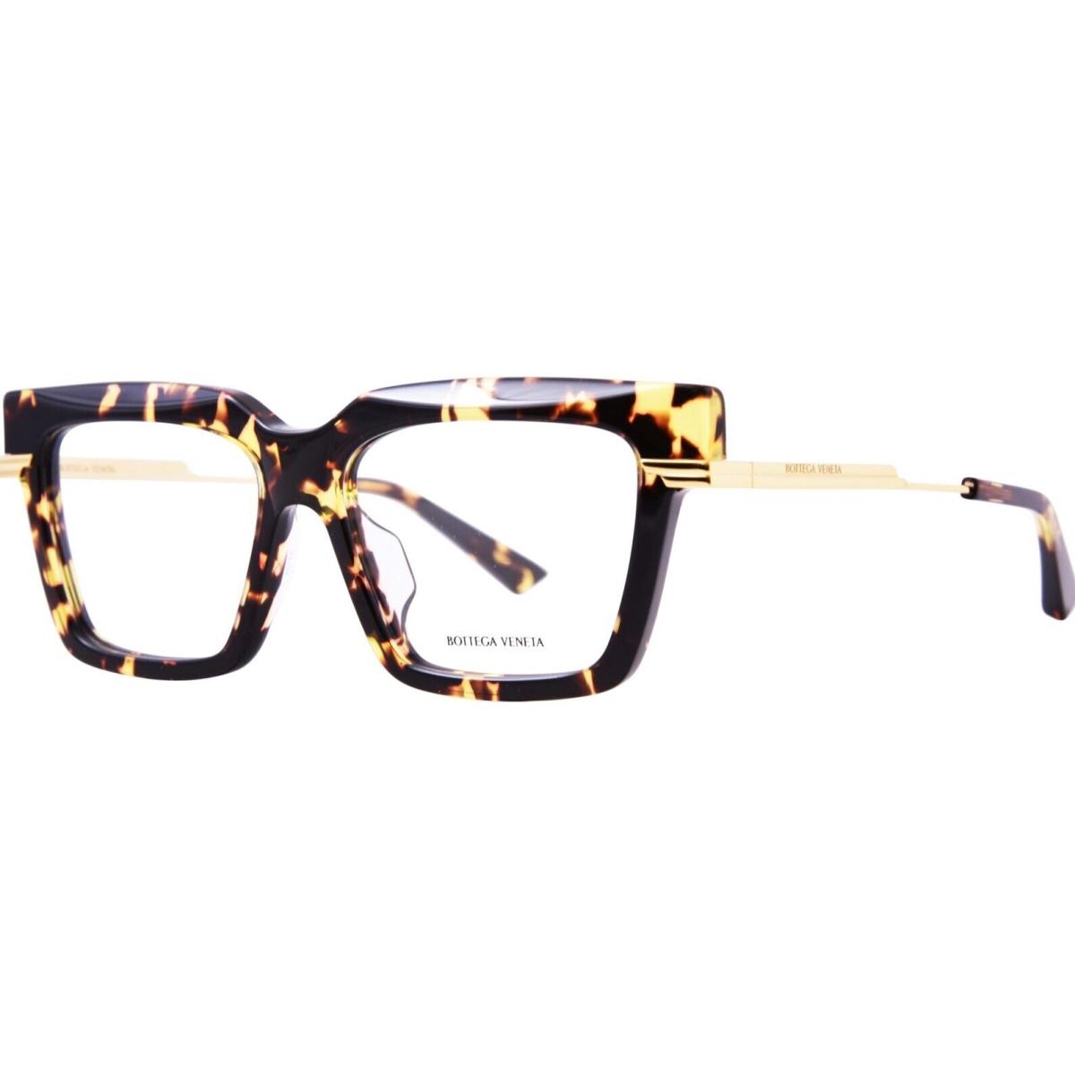 Bottega Veneta BV1243O 002 Eyeglasses Frame Women`s Havana/gold Full Rim 53mm