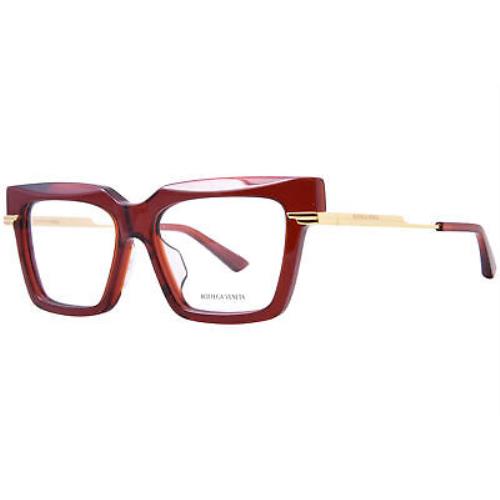 Bottega Veneta BV1243O 004 Eyeglasses Women`s Burgundy/gold Full Rim 53mm