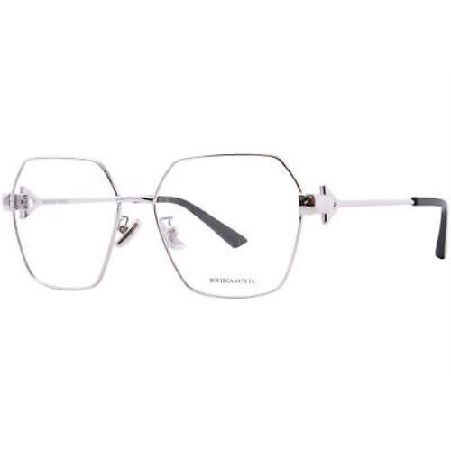 Bottega Veneta BV1224O 003 Eyeglasses Women`s Silver Full Rim 57mm