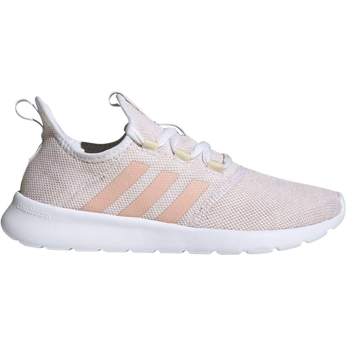 Adidas Womens Cloudfoam Pure 2.0 Running Shoes Wonder White Vapour Pink Size 10 - Pink