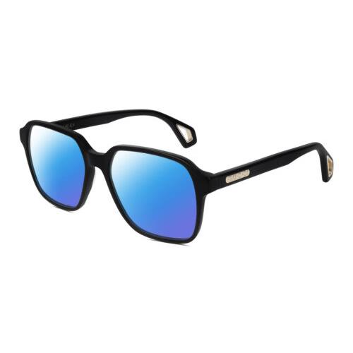 Gucci GG0469O-001 Unisex Designer Polarized Sunglasses Black Gold 56mm 4 Options Blue Mirror Polar