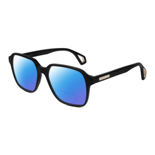 Gucci GG0469O-001 Unisex Polarized Bifocal Sunglasses Black Gold 56mm 41 Options Blue Mirror