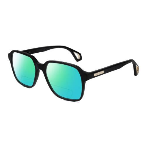 Gucci GG0469O-001 Unisex Polarized Bifocal Sunglasses Black Gold 56mm 41 Options Green Mirror