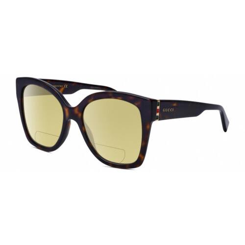 Gucci GG0459S-002 Cat Eye Polarized Bifocal Sunglasses Brown Havana 54 mm 41 Opt